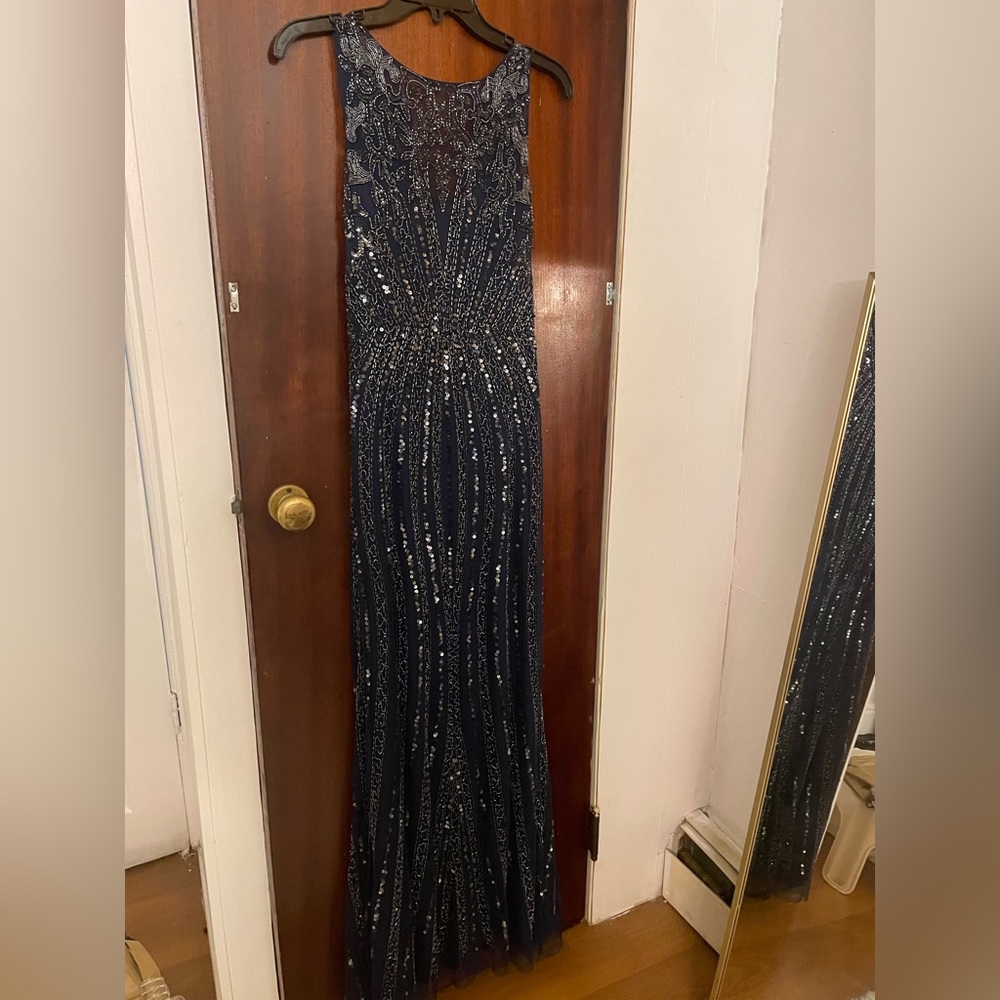 Navy Sequins Gown